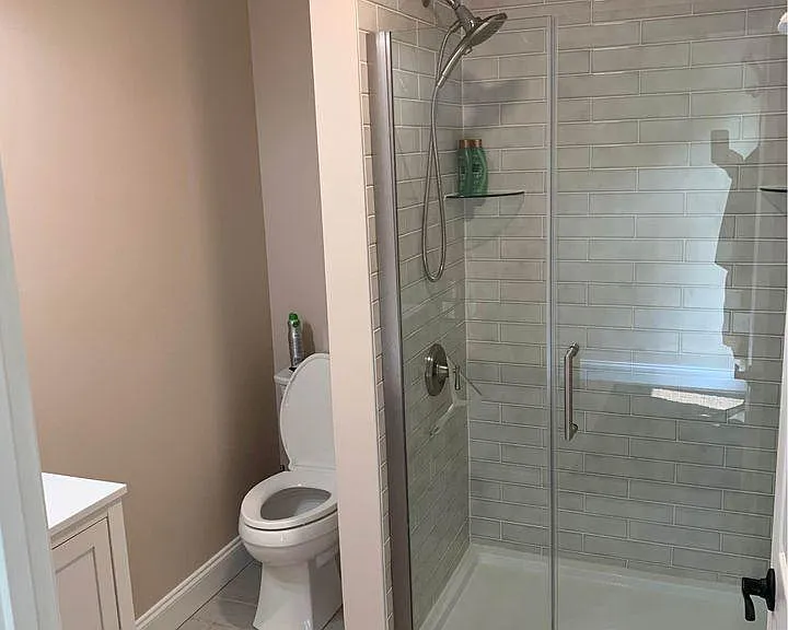 Renovated walk-in shower