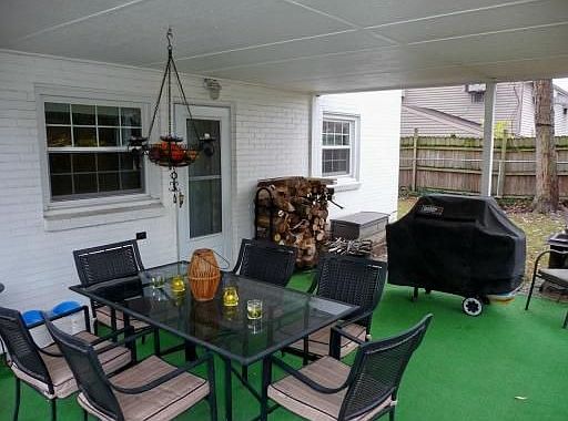 A 17x15 covered back patio sits off the dining room.