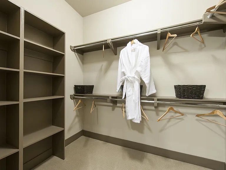 Sleek and minimal wardrobe space.