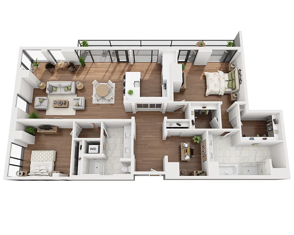 Floor plan Two Bedroom Penthouse B2E-PH