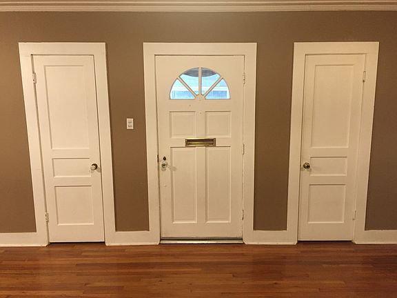 Front Door with 2 very deel closets for storage