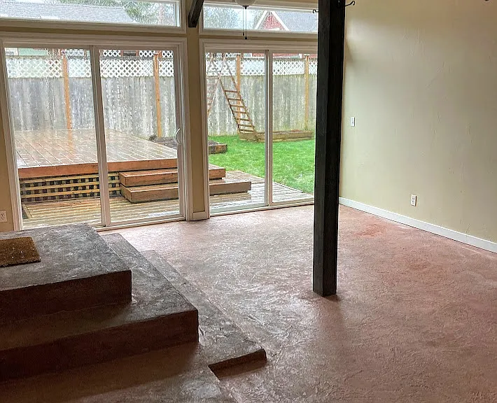 Sunroom view looking from garage towards backyard.