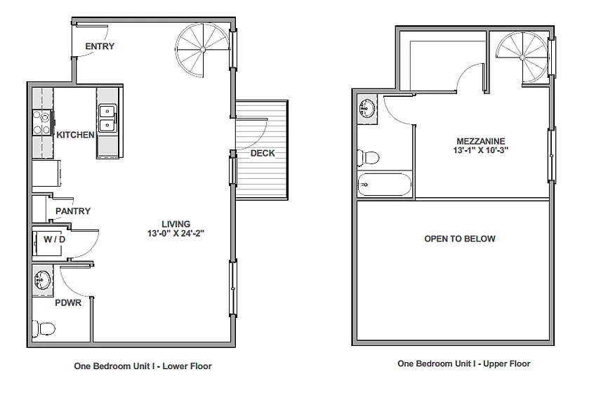 Floor plan 1 Bedroom I - Penthouse Style