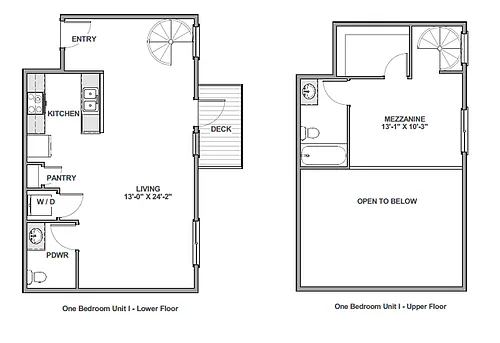 Floor plan 1 Bedroom I - Penthouse Style