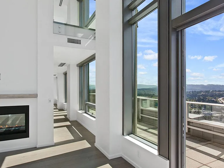Floor to ceiling windows offer an abundance of natural light