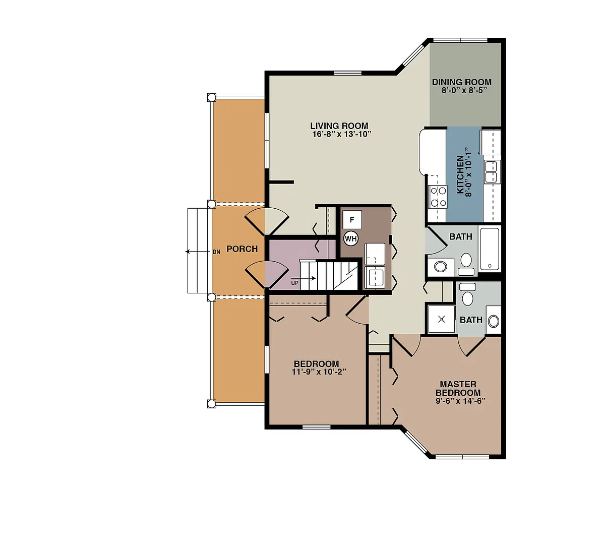 Floor plan 4 Plex 2 Br Lower (I)