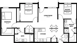 The C2, our largest layout, offers three bedrooms, extra storage, and open space to gather or unwind. The C2, our largest layout, offers three bedrooms, extra storage, and open space to gather or unwind.