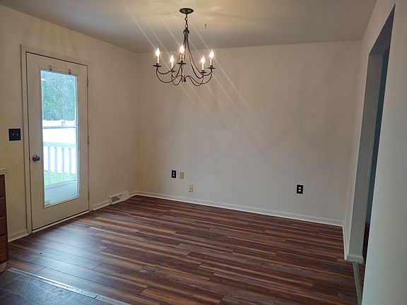 Dining area has access to deck