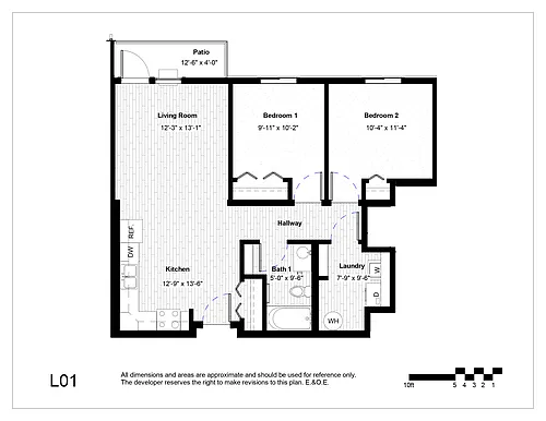 Floor plan Two Bedroom One Bath