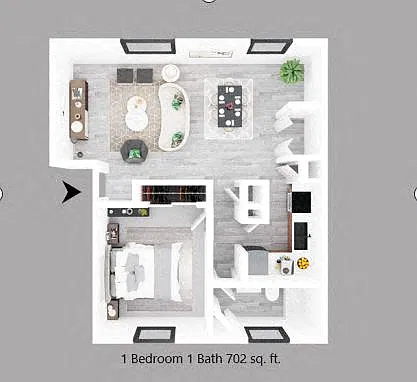Floor plan One Bedroom One Bath - The Link