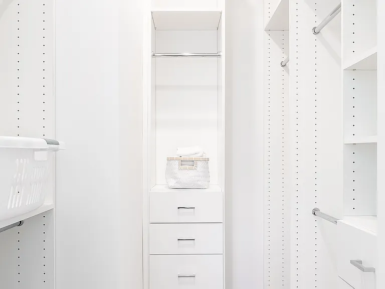 Primary walk-in closet with built-ins