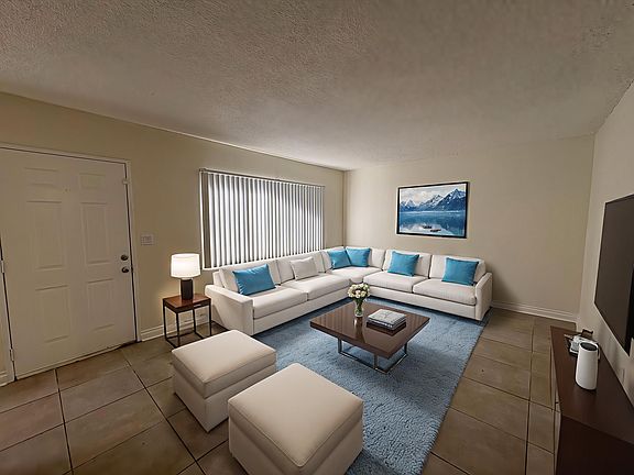 Living area virtually staged