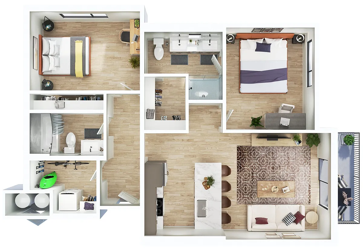 Floor plan Grand Mesa- 2BR/2BA