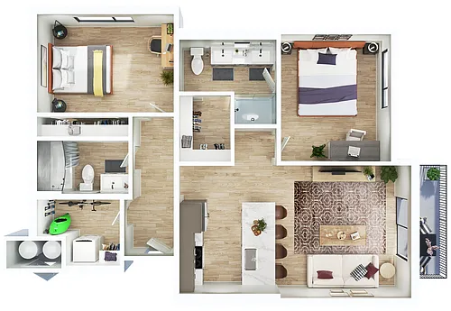 Floor plan Grand Mesa- 2BR/2BA