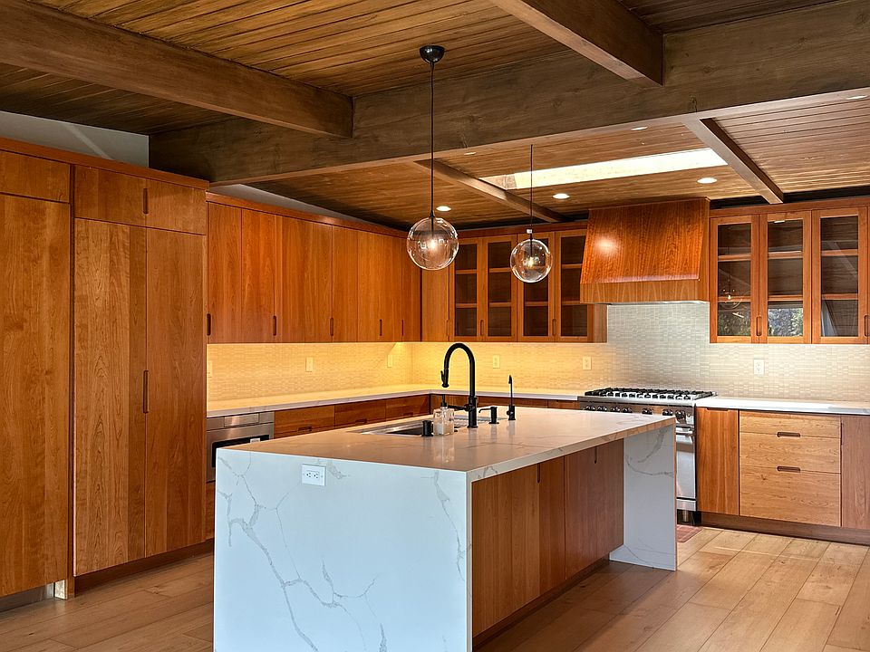 Designer Japandi style kitchen with luxury appliances