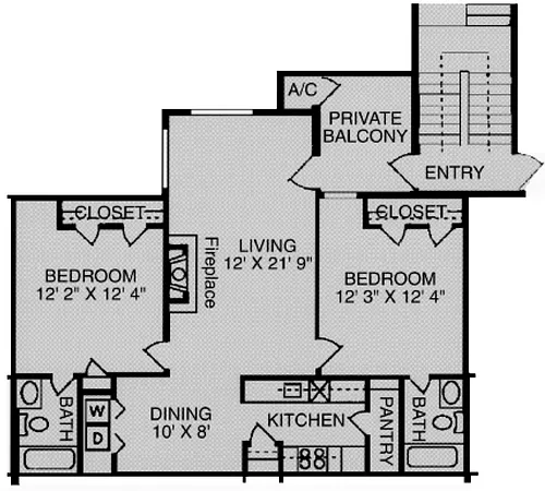 Floor plan Woodlake 2 BDRM