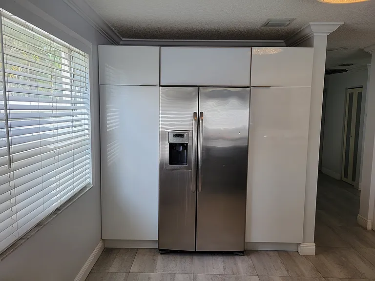 Refrigerator and cabinets