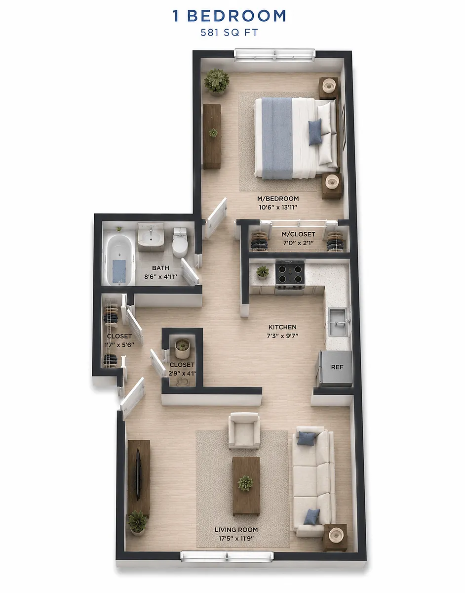 Floor plan One bedroom