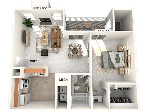 Floor plan A4-879sf-Classic