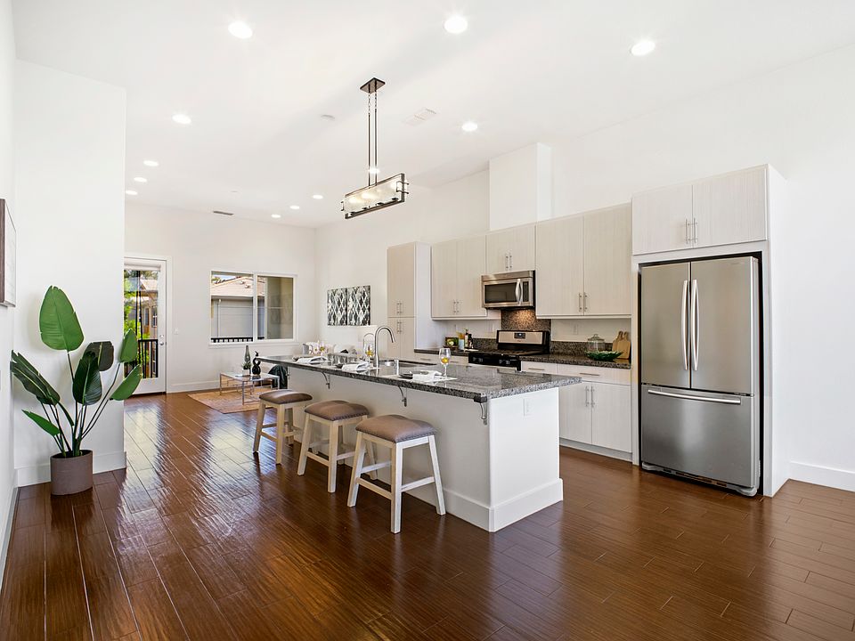Living room with tall ceilings