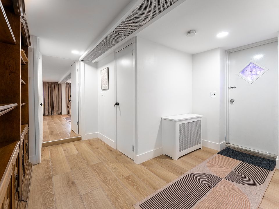 Door with glass pane is entrance. First door on right is the bathroom. This area is not to be occupied.