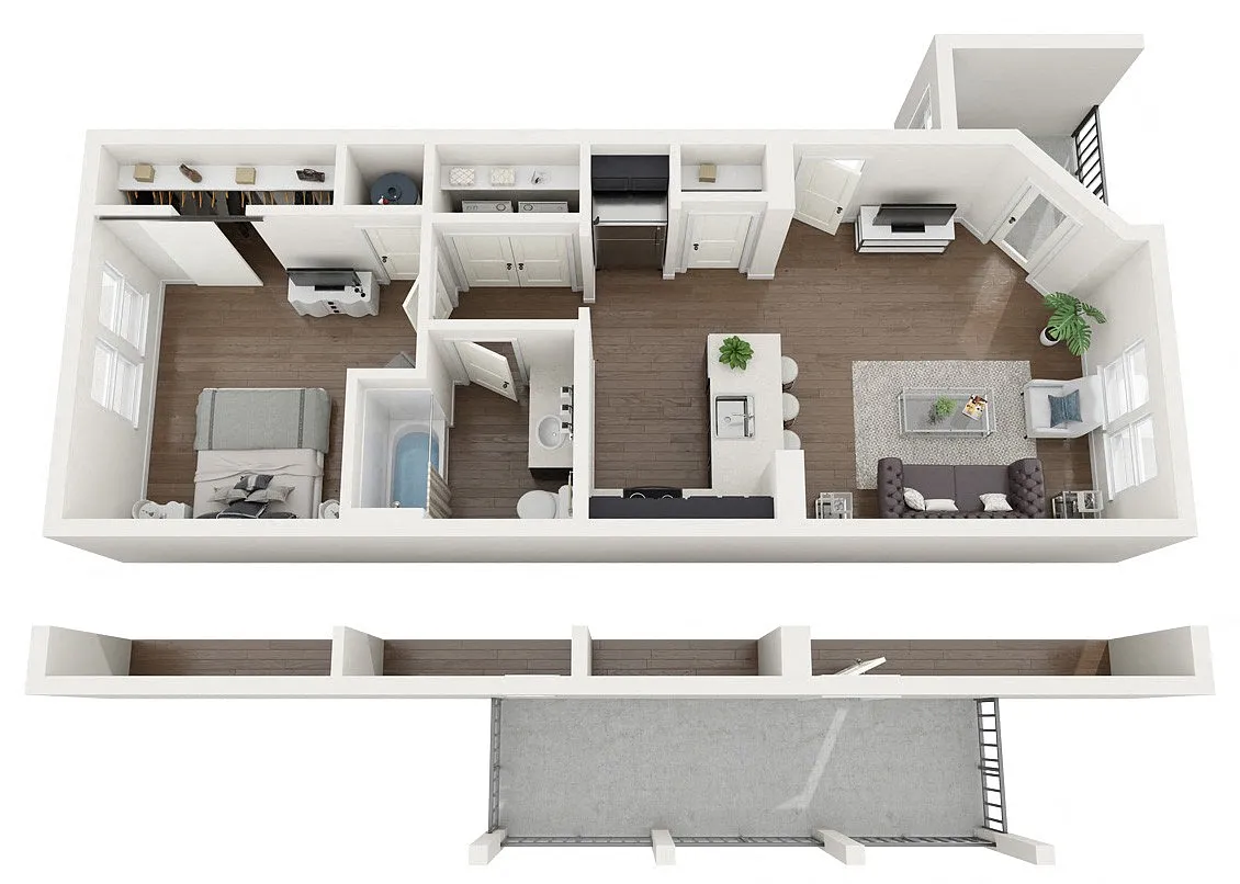 Floor plan 1G-N BALCONY