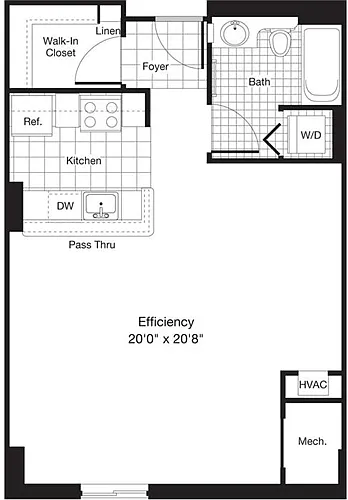 Floor plan Studio E