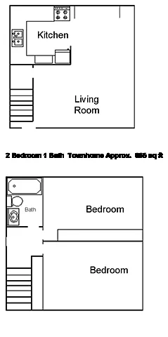 Floor plan 2 Bed 1 Bath