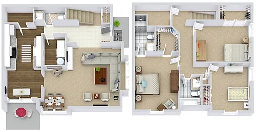 Floor plan The Cambridge (3BR / 2.5BA)