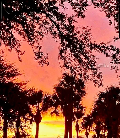 Sunset looking at pool