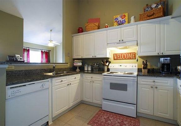 Kitchen with granite countertops