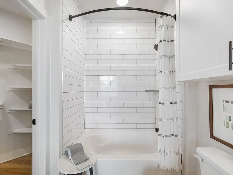 Soaking Garden Tub with Matte Black Fixtures
