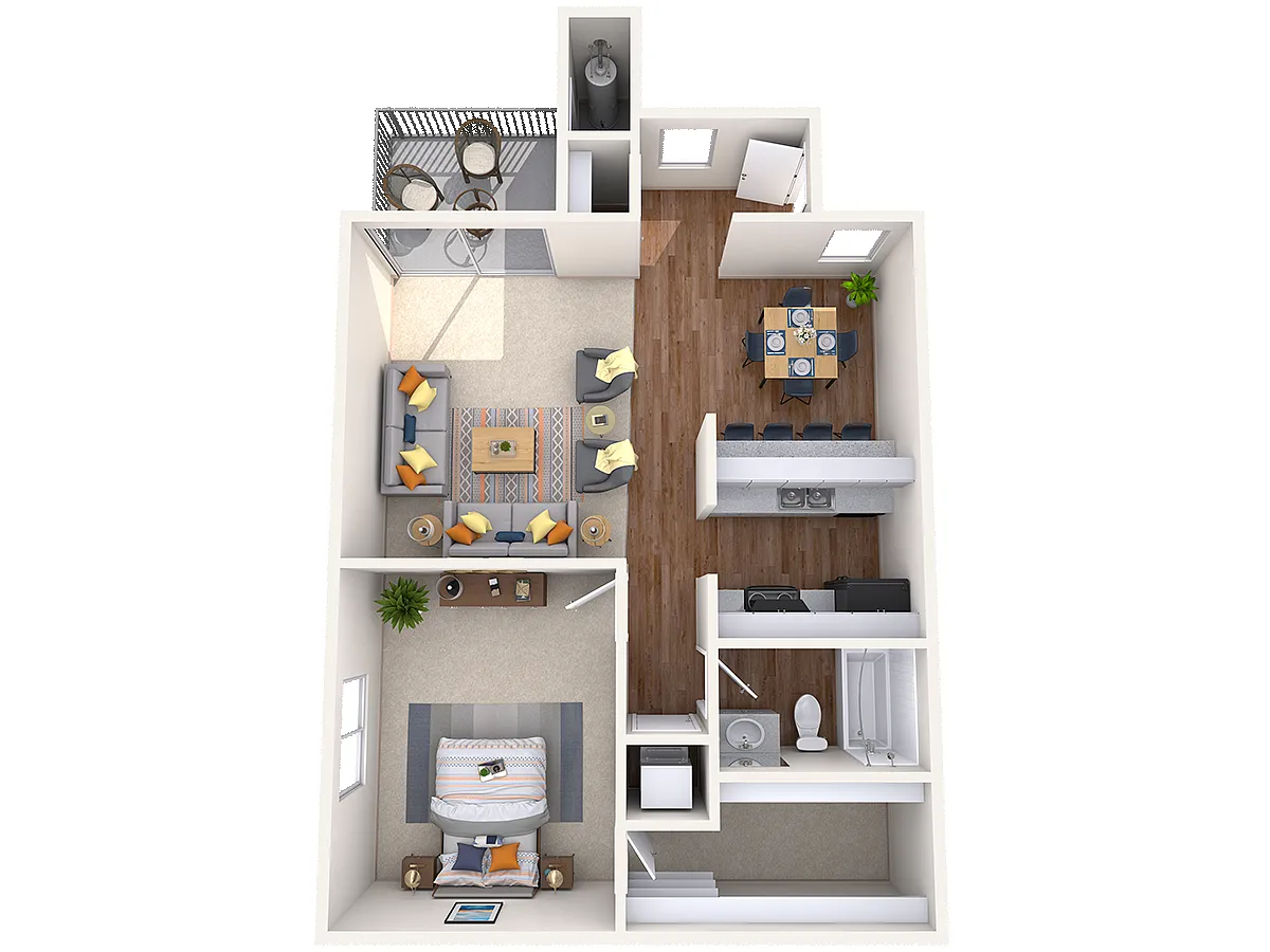 Floor plan 1 Bedroom - 1 Bath