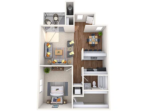 Floor plan 1 Bedroom - 1 Bath