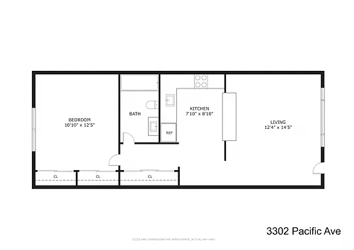 Floor plan 1 Bed 1 Bath