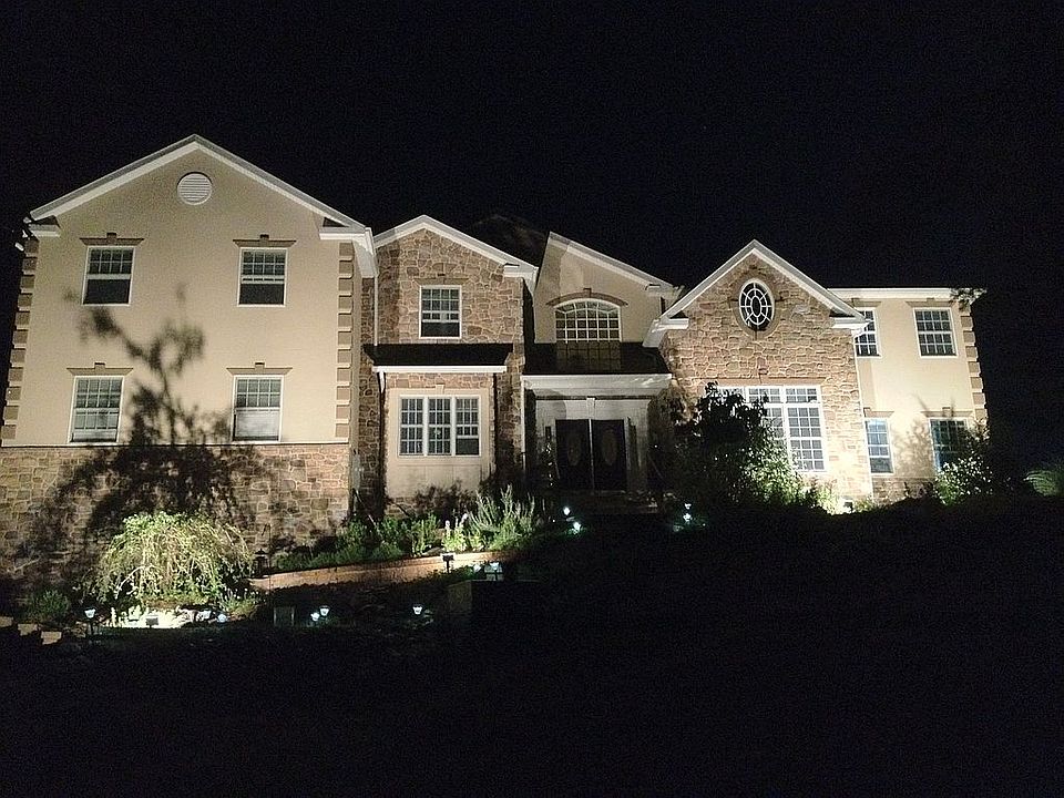 Front of house at night