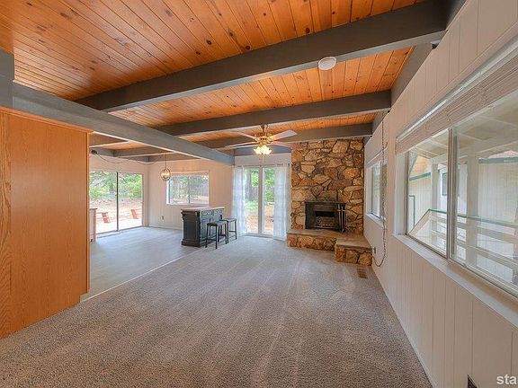 Living room with fireplace