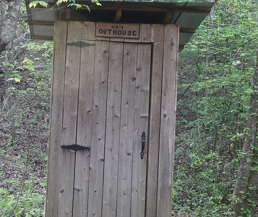 Outhouse by cedar shed