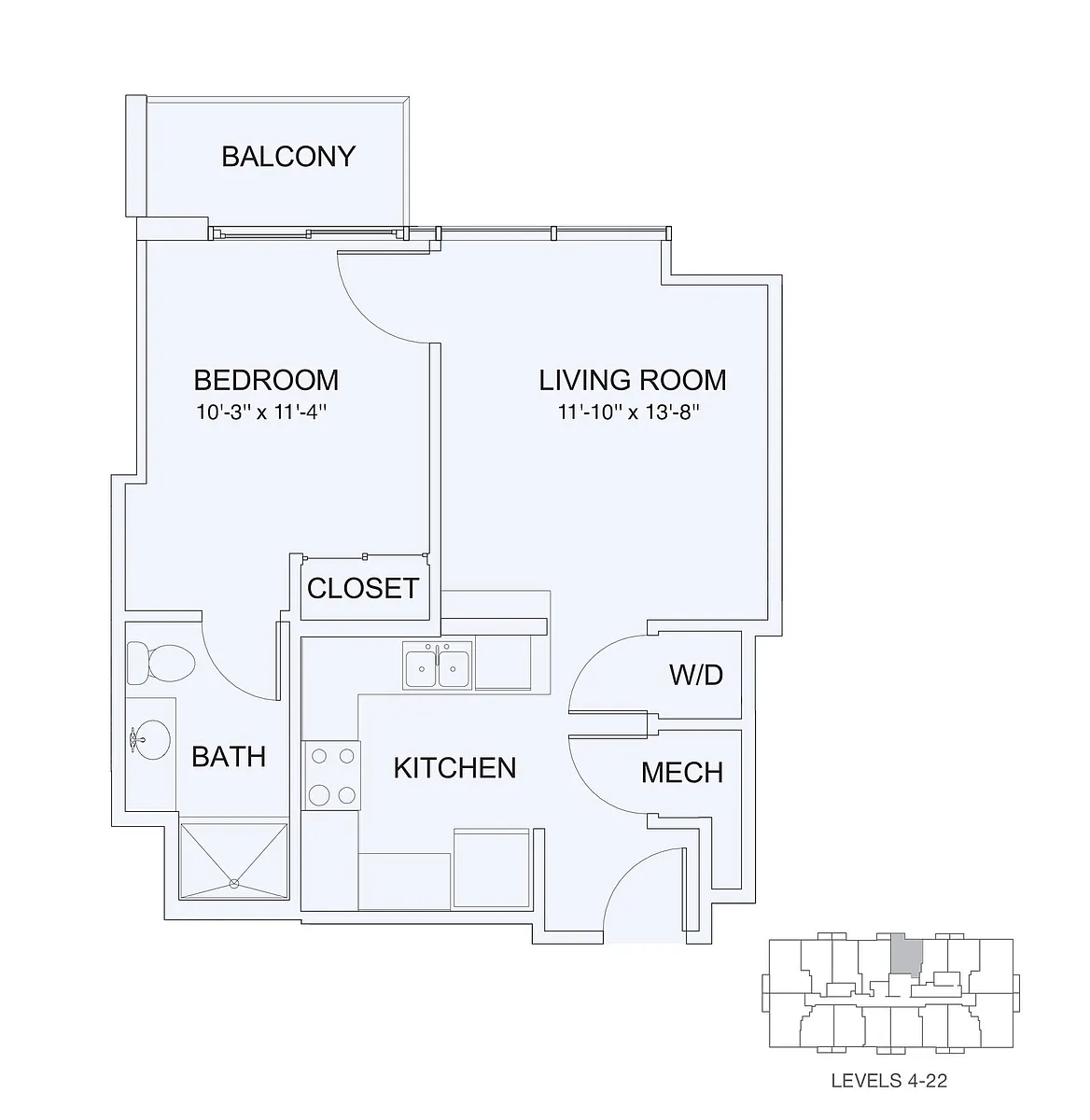 Floor plan 1X1 593