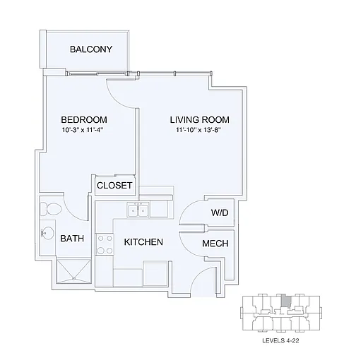 Floor plan 1X1 593