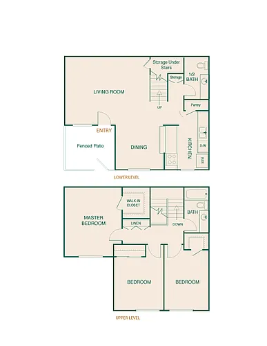 Floor plan Three Bedroom Towhome