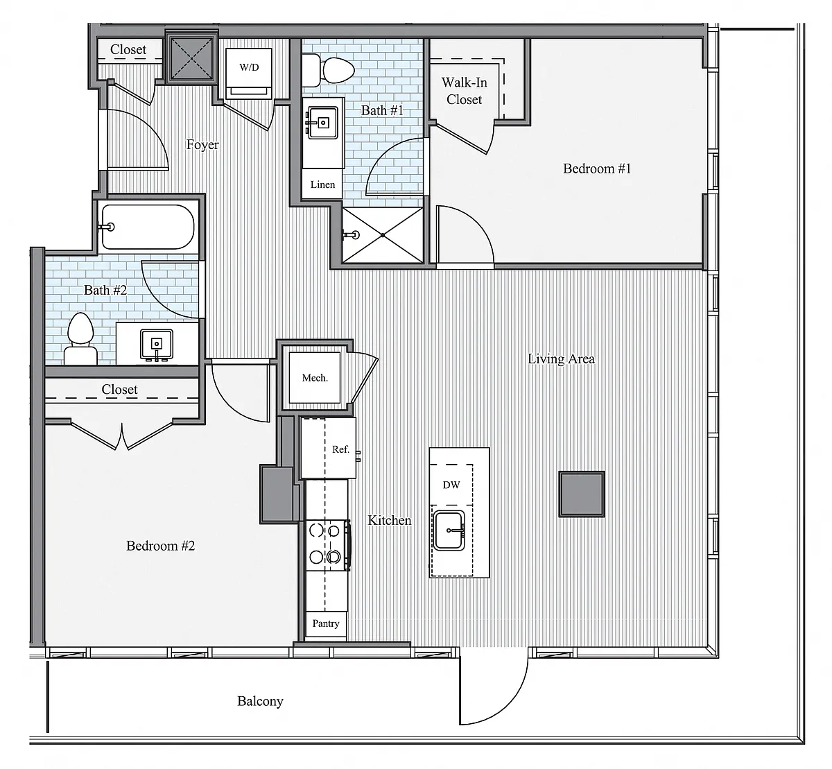 Floor plan 2 BR F