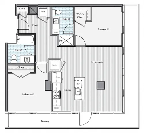 Floor plan 2 BR F