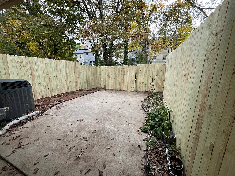 Fully Fenced Back Yard Backs to Trees