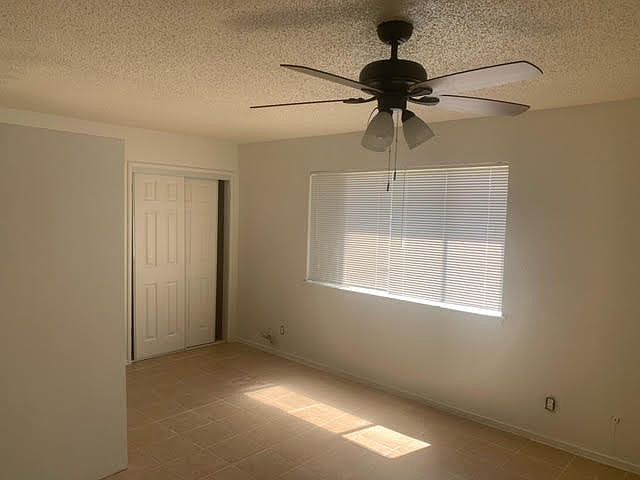 Master bedroom new ceiling fan, flooring, blinds
