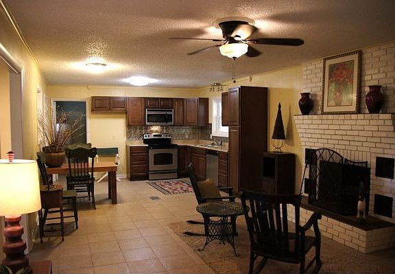 Open remodeled kitchen with Hearth Room
