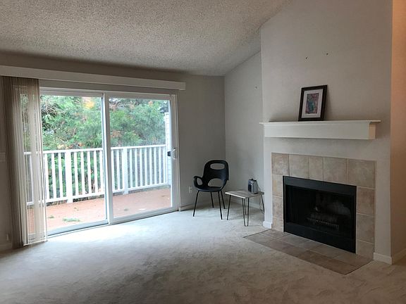 Living Room with wood burning fireplace