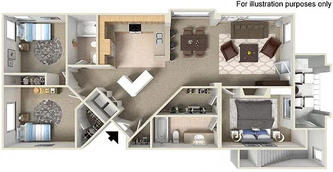 Floor plan H Montclaire 1321 to 1389 SF RENOVATED