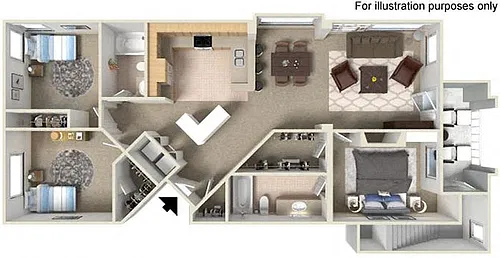 Floor plan H Montclaire 1321 to 1389 SF RENOVATED