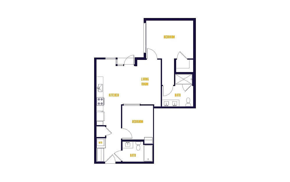 Floor plan 2 Bed/2 Bath-B5.0